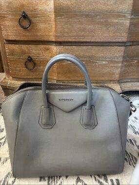 Givenchy Gray Leather Dome Satchel